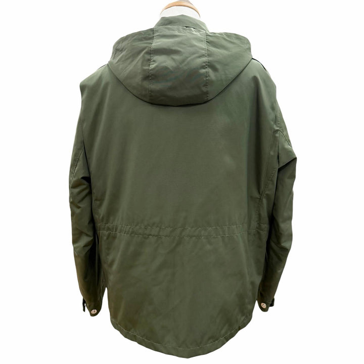 極美品▼PRADA プラダ 2023年製 SGC568 カモフラージュ 中綿入りライナー フーデッド WZIPUP モッズコート カーキ S 伊製 正規品 メンズ