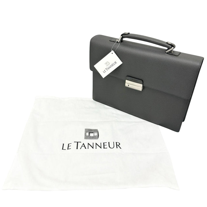 【ドンドン見直し】未使用品 ▲LE TANNEUR ル・タヌア TCE4140 S2 牛革 ビジネスバッグ ブリーフケース グレー ルーマニア製 メンズ