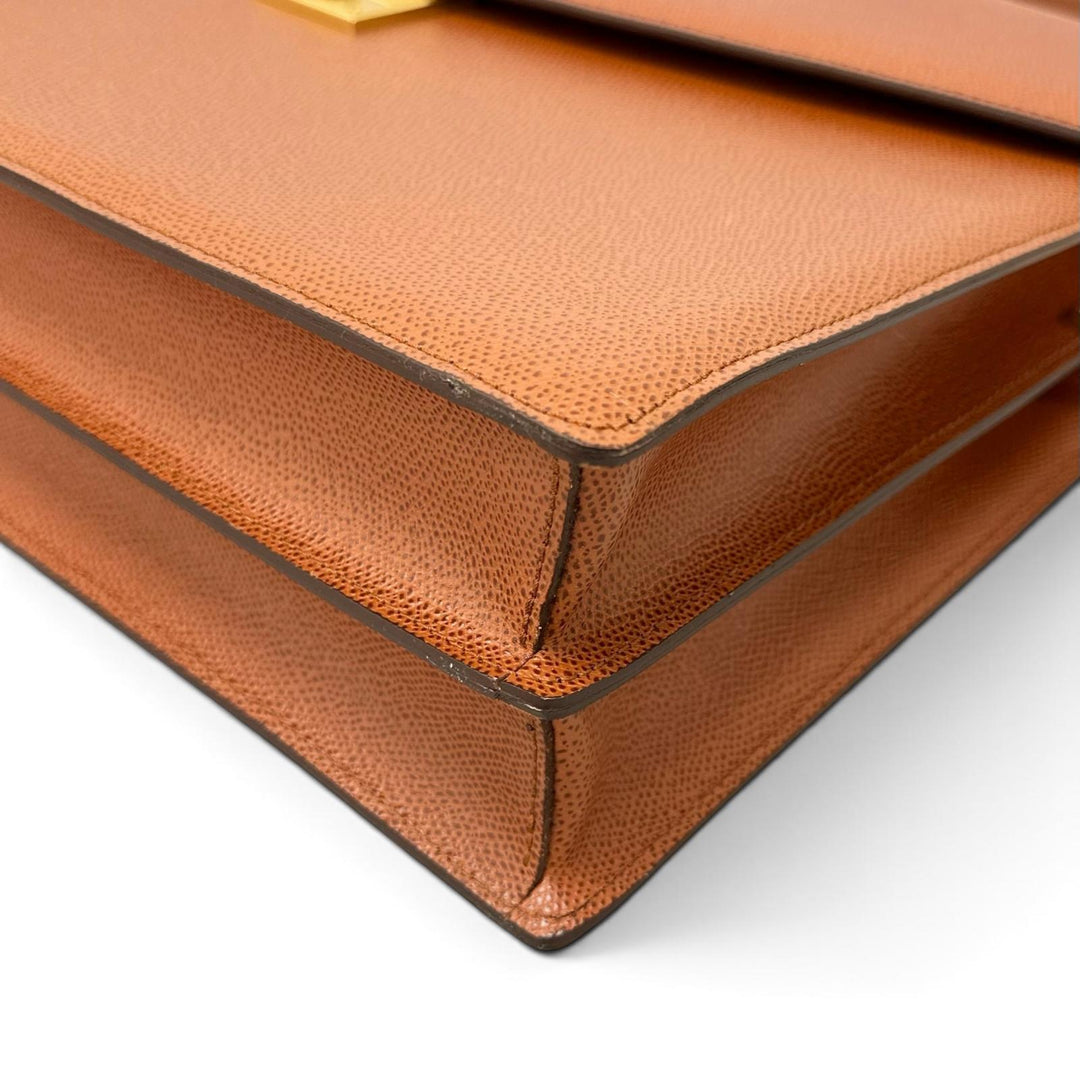 【ドンドン見直し】未使用品 ▲LE TANNEUR ル・タヌア TCE4200 M1 牛革 2WAY ビジネスバッグ ブリーフケース ブラウン ゴールド金具