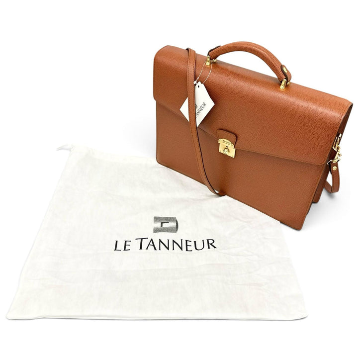 【ドンドン見直し】未使用品 ▲LE TANNEUR ル・タヌア TCE4200 M1 牛革 2WAY ビジネスバッグ ブリーフケース ブラウン ゴールド金具