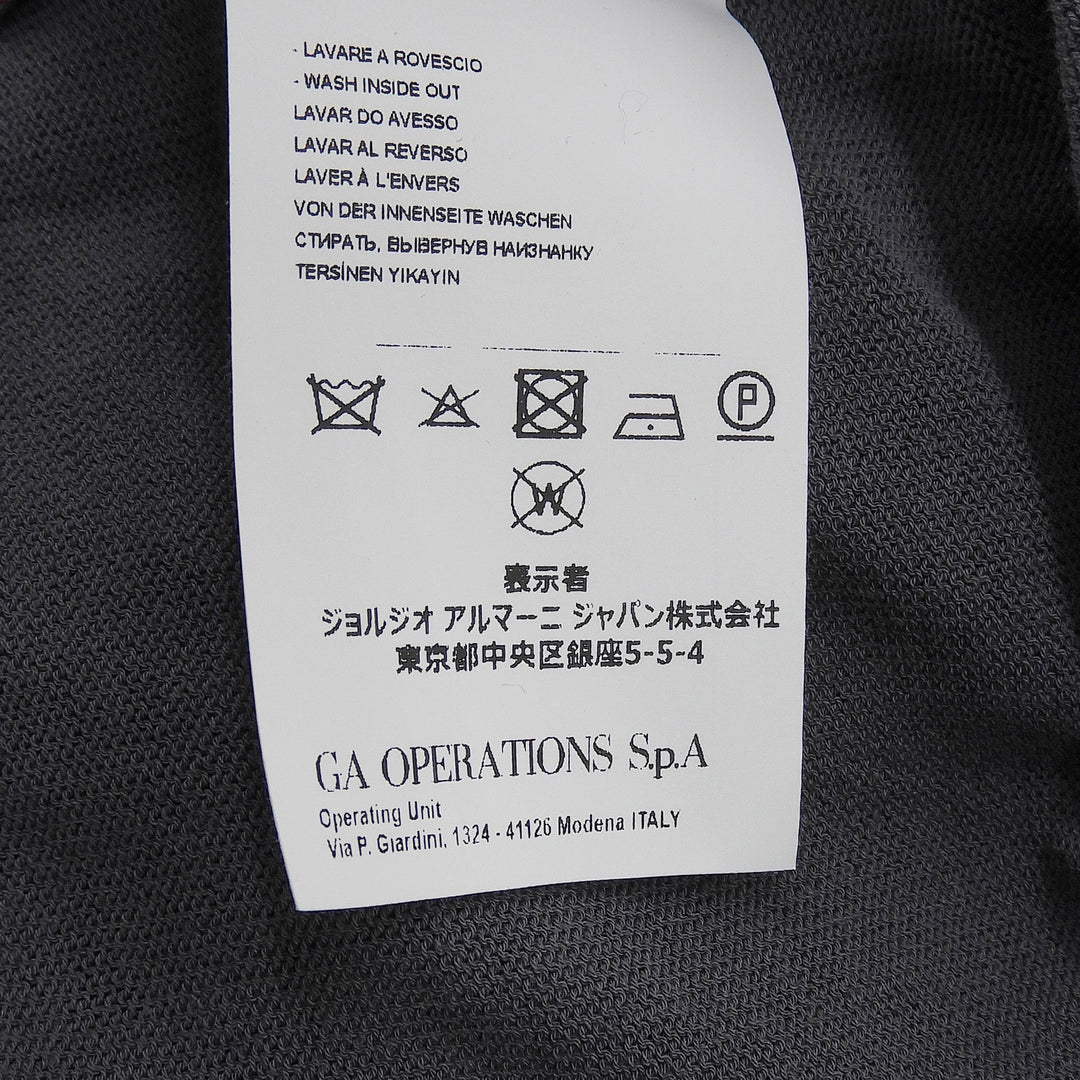 未使用品▲EMPORIO ARMANI エンポリオ アルマーニ コットン シルク切り替え 和柄 半袖ポロシャツ マルチカラー S 伊製 正規品 メンズ