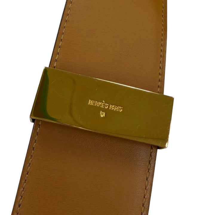 美品☆HERMES エルメス ヴィンテージ コリエ・ド・シアン50 ゴールド金具 レザー ベルト ブラック 65 〇Y刻印 フランス製 レディース