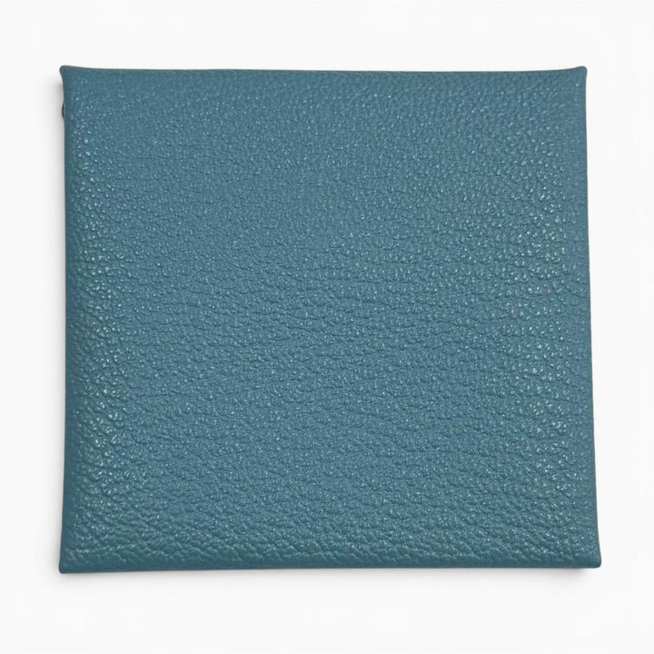 美品★HERMES エルメス バスティア ヴェルソ ニューデニムブルー ハバナ シェーブル シルバー金具 コインケース W刻印 フランス製