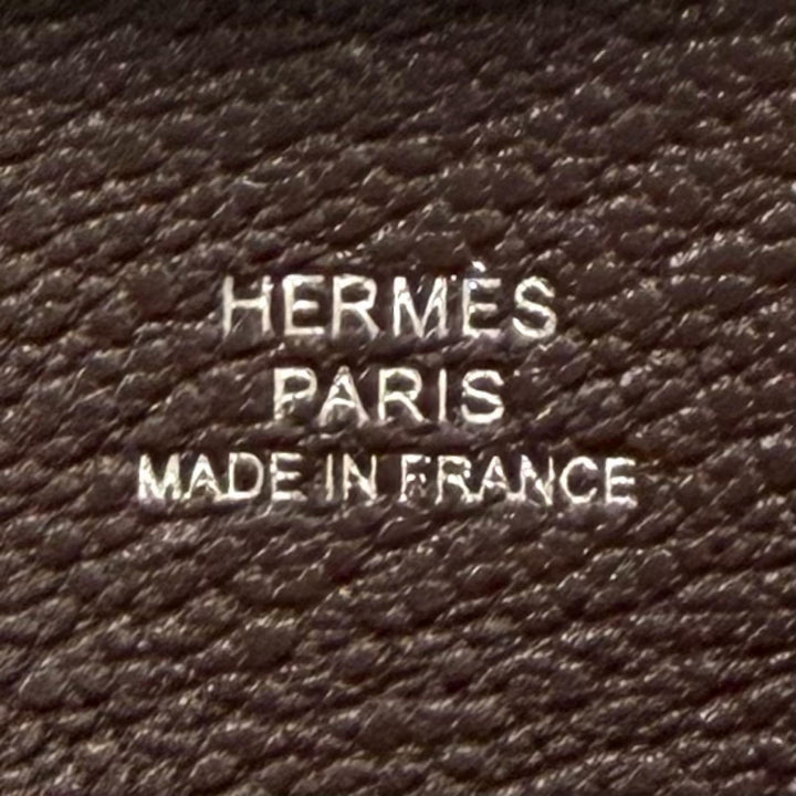 美品★HERMES エルメス バスティア ヴェルソ ニューデニムブルー ハバナ シェーブル シルバー金具 コインケース W刻印 フランス製