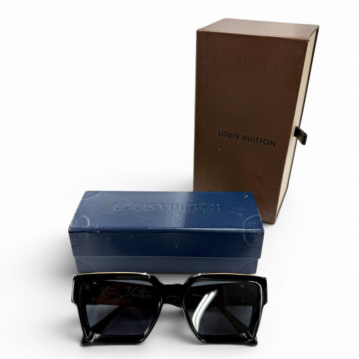 美品◇LOUIS VUITTON ルイヴィトン Z1165W 1.1 ミリオネア モノグラム フレーム サングラス ブラック ゴールド 55□17 145 デモレンズ