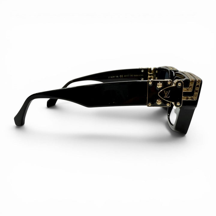 美品◇LOUIS VUITTON ルイヴィトン Z1165W 1.1 ミリオネア モノグラム フレーム サングラス ブラック ゴールド 55□17 145 デモレンズ