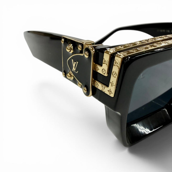 美品◇LOUIS VUITTON ルイヴィトン Z1165W 1.1 ミリオネア モノグラム フレーム サングラス ブラック ゴールド 55□17 145 デモレンズ