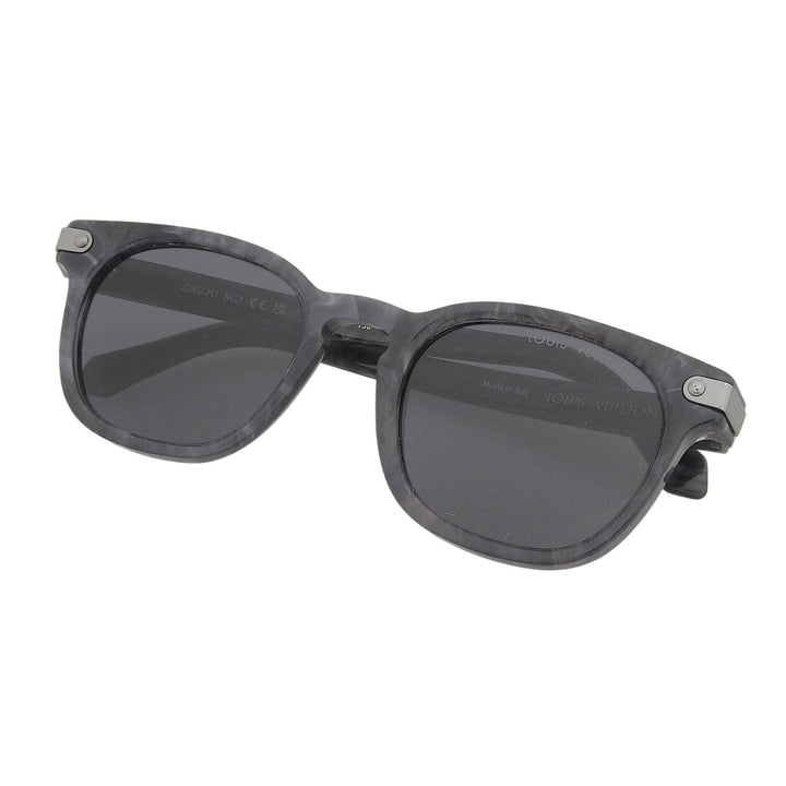 良品▲LOUIS VUITTON ルイヴィトン 2023年製 Z2022U LVシグネチャー スクエア ラウンド サングラス ブルーグレー 51□22 150 伊製 メンズ