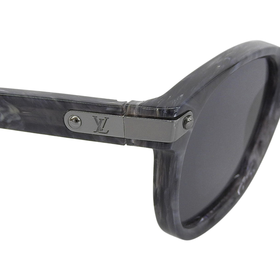 良品▲LOUIS VUITTON ルイヴィトン 2023年製 Z2022U LVシグネチャー スクエア ラウンド サングラス ブルーグレー 51□22 150 伊製 メンズ