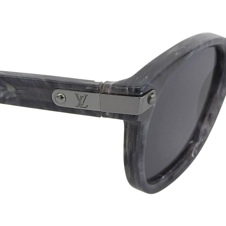 良品▲LOUIS VUITTON ルイヴィトン 2023年製 Z2022U LVシグネチャー スクエア ラウンド サングラス ブルーグレー 51□22 150 伊製 メンズ