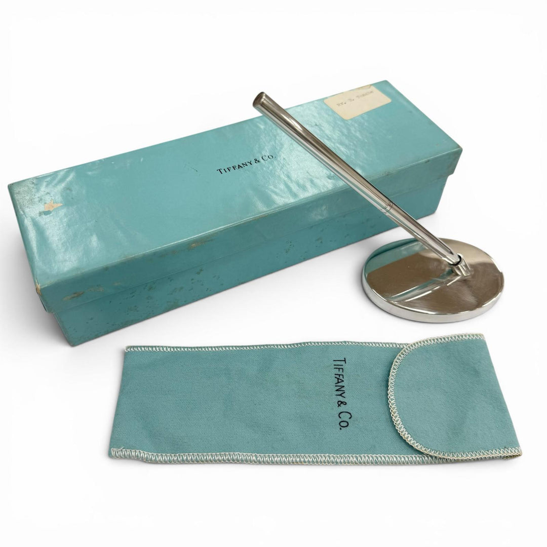 美品▼TIFFANY&amp;Co. ティファニー 925 ツイスト式 ボールペン ペンスタンド セット シルバー 総重量242g メンズ 保存袋付き
