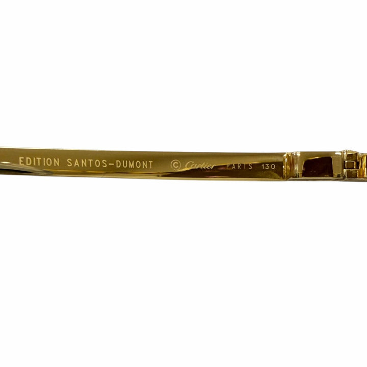 良品□Cartier カルティエ サントスデュモン 130 ツーブリッジ ティアドロップ 偏光レンズ サングラス ゴールド 55□16 フランス製