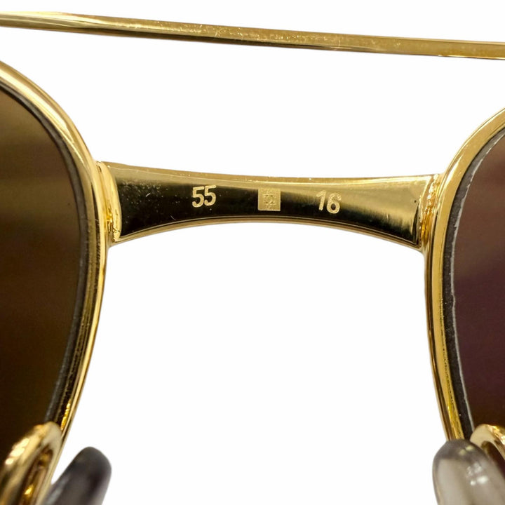 良品□Cartier カルティエ サントスデュモン 130 ツーブリッジ ティアドロップ 偏光レンズ サングラス ゴールド 55□16 フランス製