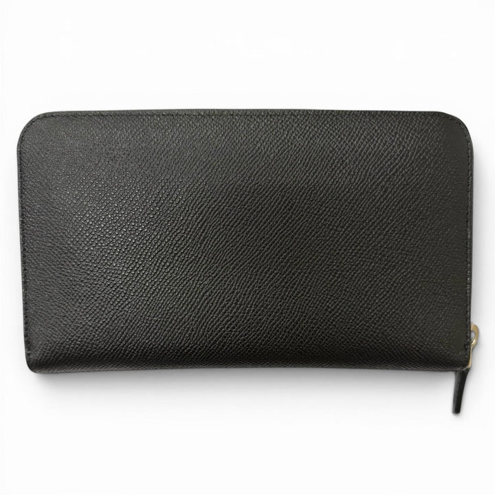 極美品□BVLGARI ブルガリ 284230 レザー ブルガリブルガリ マン ラウンドジップ 長財布 ロングウォレット ブラック メンズ 箱付き
