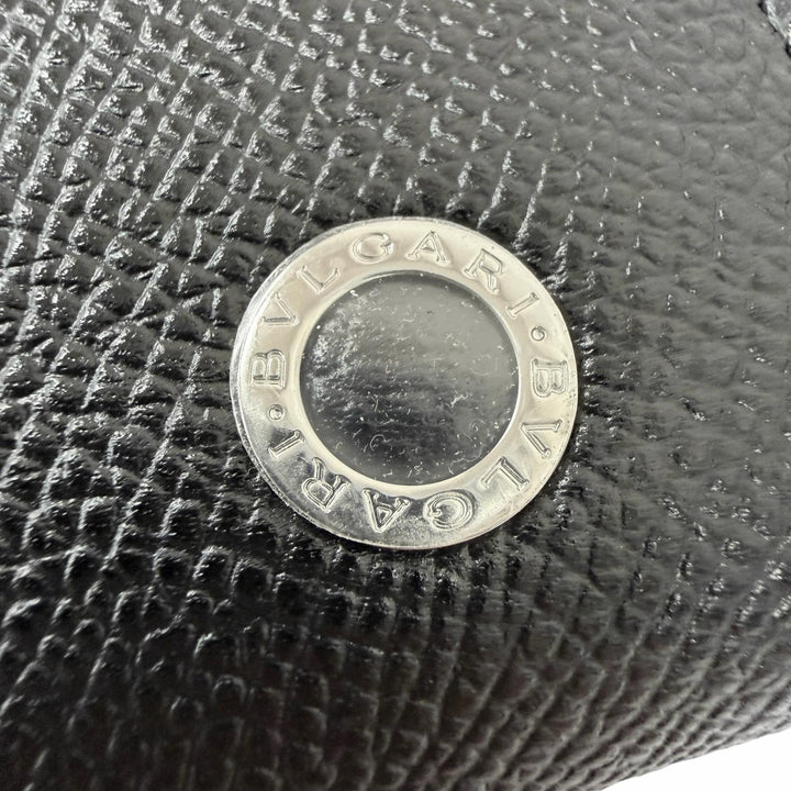 極美品□BVLGARI ブルガリ 284230 レザー ブルガリブルガリ マン ラウンドジップ 長財布 ロングウォレット ブラック メンズ 箱付き
