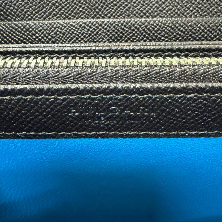 極美品□BVLGARI ブルガリ 284230 レザー ブルガリブルガリ マン ラウンドジップ 長財布 ロングウォレット ブラック メンズ 箱付き