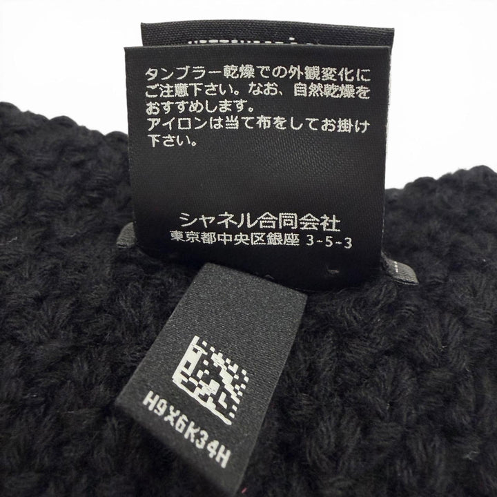 美品▼CHANEL シャネル カシミヤ100% ココマーク 帽子 ニットキャップ ブラック イタリア製 正規品 レディース メンズ ユニセックス 箱付