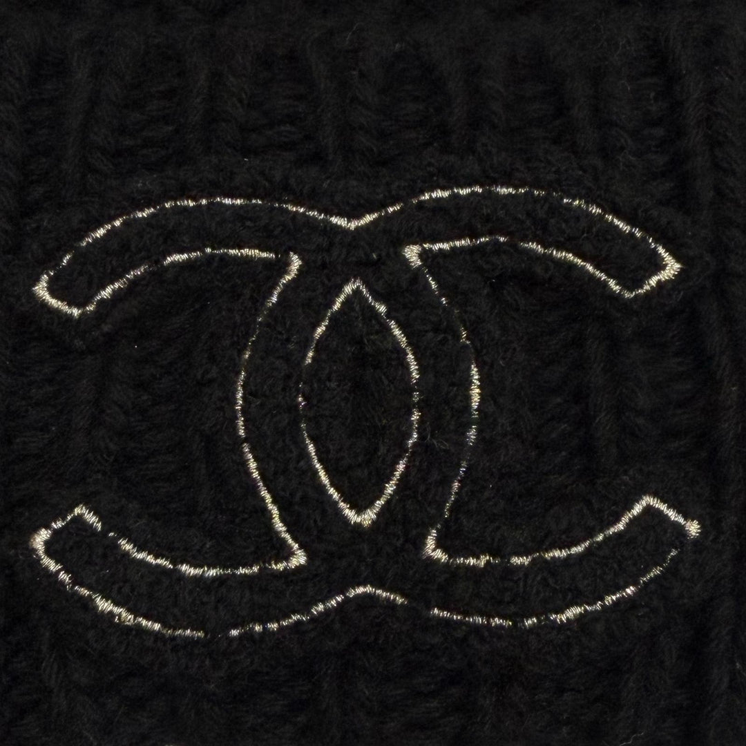 美品▼CHANEL シャネル カシミヤ100% ココマーク 帽子 ニットキャップ ブラック イタリア製 正規品 レディース メンズ ユニセックス 箱付