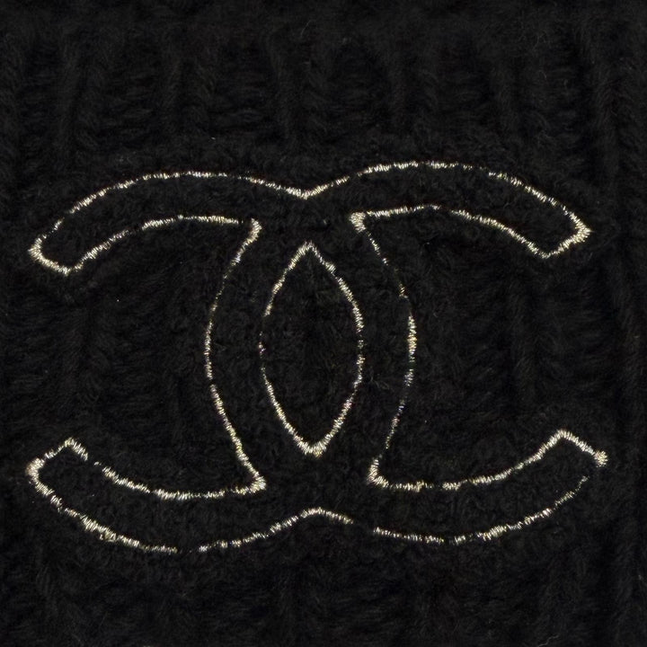 美品▼CHANEL シャネル カシミヤ100% ココマーク 帽子 ニットキャップ ブラック イタリア製 正規品 レディース メンズ ユニセックス 箱付