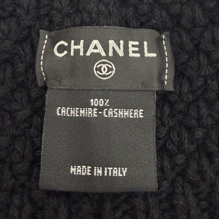 美品▼CHANEL シャネル カシミヤ100% ココマーク 帽子 ニットキャップ ブラック イタリア製 正規品 レディース メンズ ユニセックス 箱付