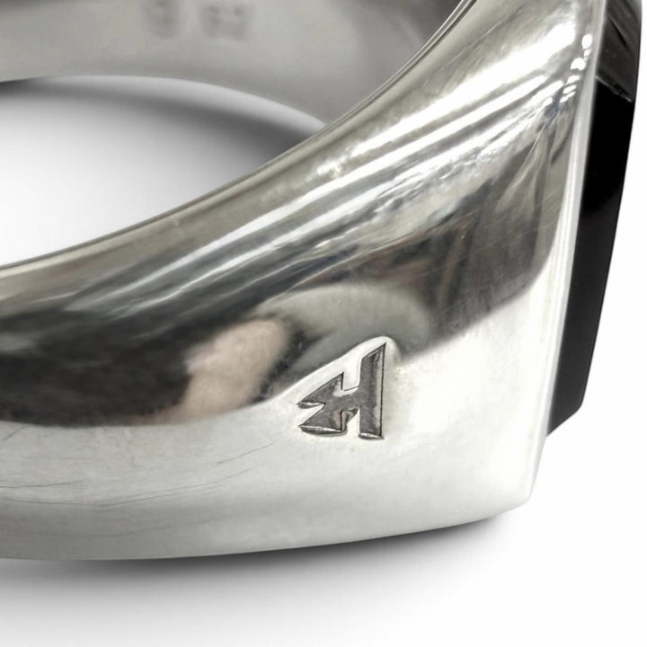 極美品□TOM WOOD トムウッド Kay Ring Polished Onyx SV925 オニキス リング 指輪 シルバー ブラック 62(JP22号相当) 重量8.4g メンズ