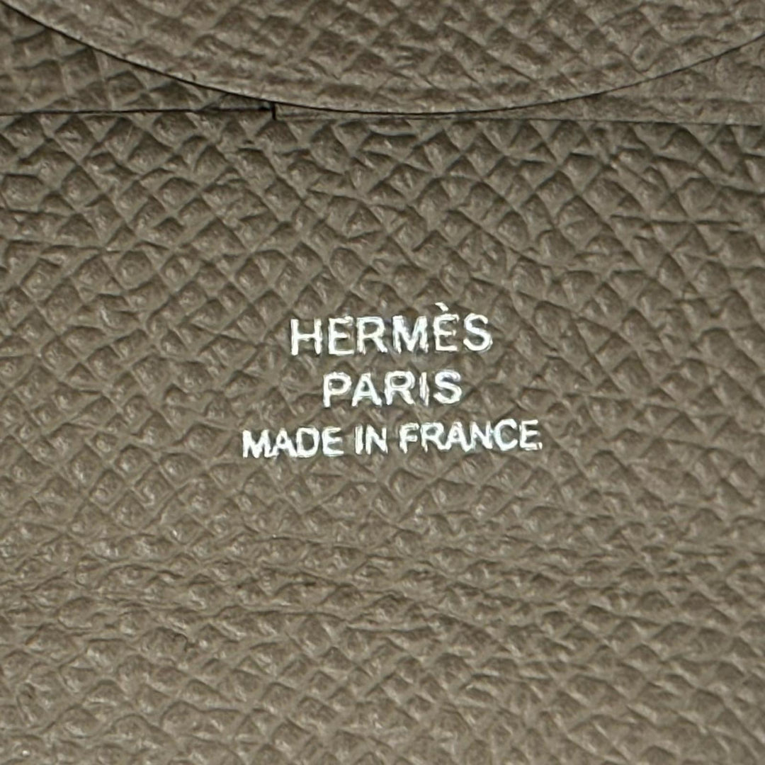 極美品▲HERMES エルメス バスティア ヴォーエプソン エトゥープ コインケース 小銭入れ U刻印 フランス製 レディース 箱付き