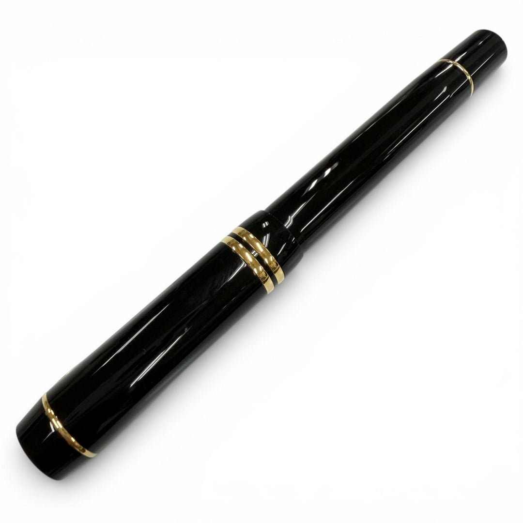 極美品▼PARKER パーカー デュオフォールド クラシック センテニアル ペン先18K Fニブ 万年筆 ブラックGT ゴールド フランス製 メンズ