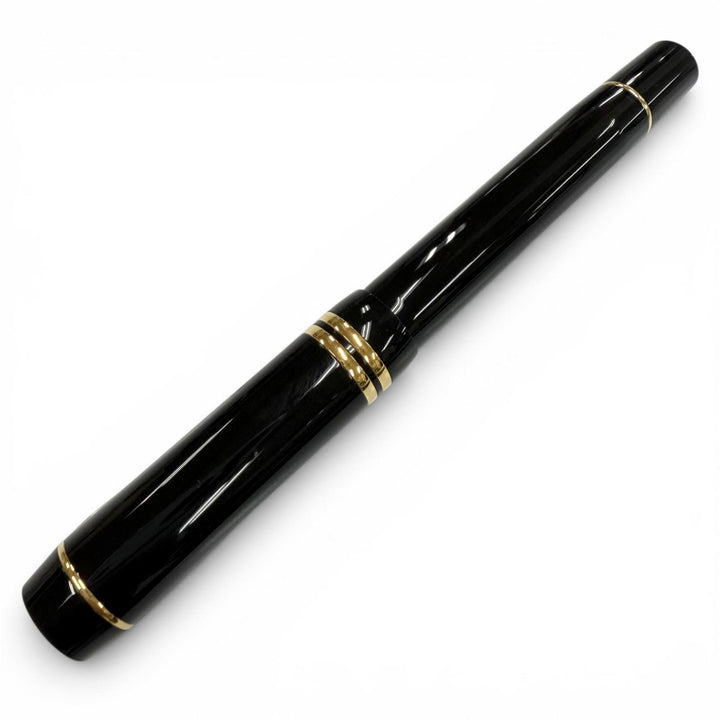 極美品▼PARKER パーカー デュオフォールド クラシック センテニアル ペン先18K Fニブ 万年筆 ブラックGT ゴールド フランス製 メンズ