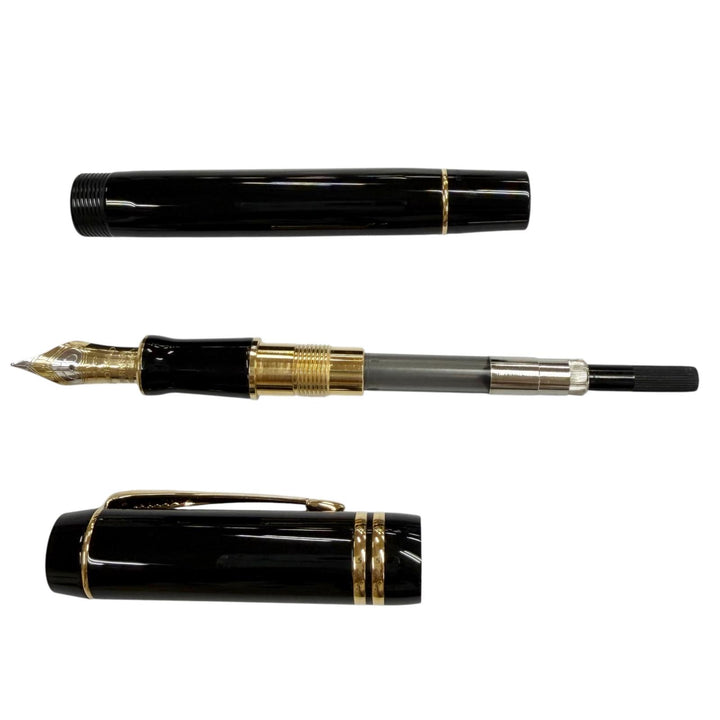 極美品▼PARKER パーカー デュオフォールド クラシック センテニアル ペン先18K Fニブ 万年筆 ブラックGT ゴールド フランス製 メンズ