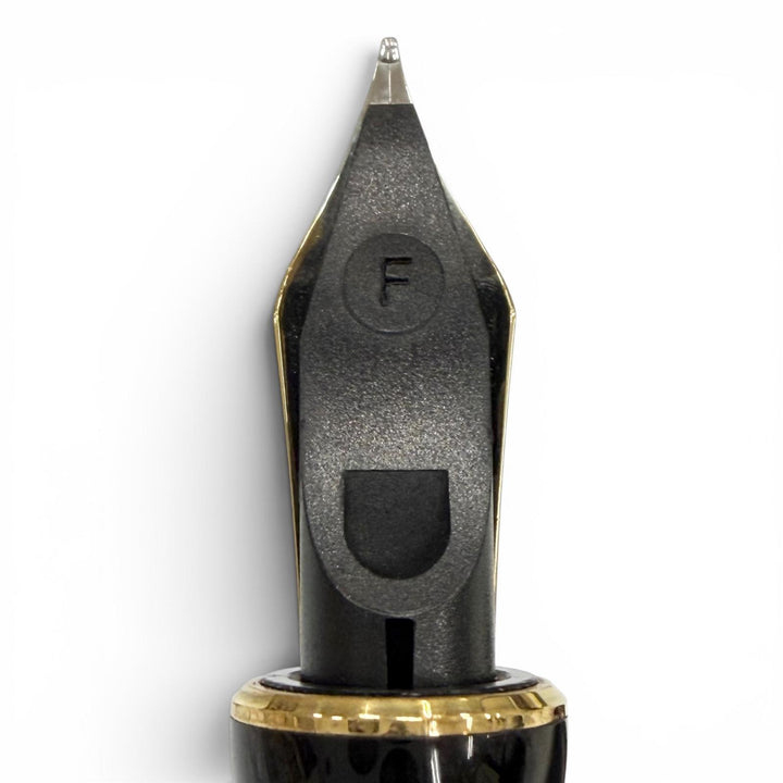 極美品▼PARKER パーカー デュオフォールド クラシック センテニアル ペン先18K Fニブ 万年筆 ブラックGT ゴールド フランス製 メンズ