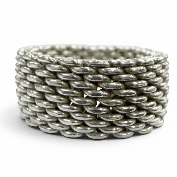 美品▼TIFFANY&amp;Co. ティファニー サマセット 925 メッシュ リング 指輪 シルバー JP14号 重量8.6g メンズ レディース アクセサリー