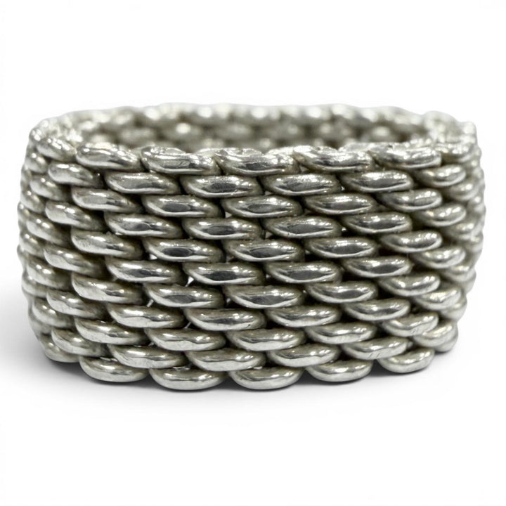 美品▼TIFFANY&amp;Co. ティファニー サマセット 925 メッシュ リング 指輪 シルバー JP14号 重量8.6g メンズ レディース アクセサリー