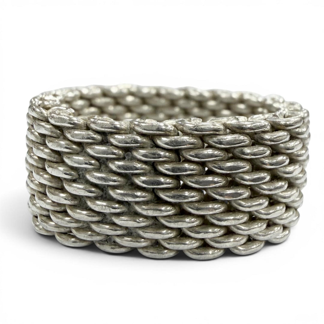 美品▼TIFFANY&amp;Co. ティファニー サマセット 925 メッシュ リング 指輪 シルバー JP14号 重量8.6g メンズ レディース アクセサリー