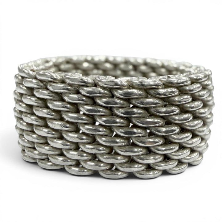 美品▼TIFFANY&amp;Co. ティファニー サマセット 925 メッシュ リング 指輪 シルバー JP14号 重量8.6g メンズ レディース アクセサリー