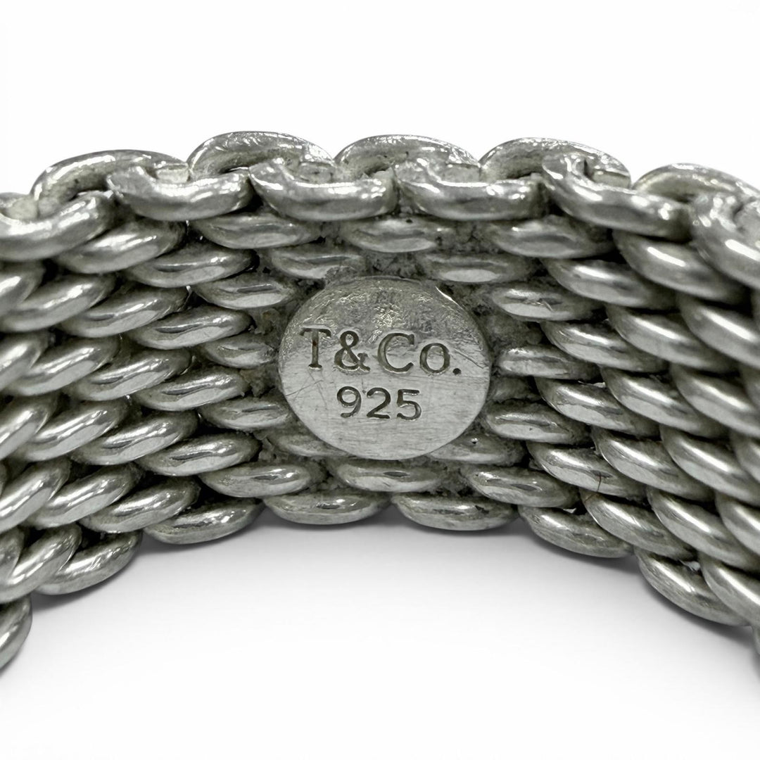 美品▼TIFFANY&amp;Co. ティファニー サマセット 925 メッシュ リング 指輪 シルバー JP14号 重量8.6g メンズ レディース アクセサリー