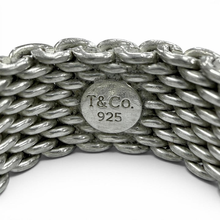 美品▼TIFFANY&amp;Co. ティファニー サマセット 925 メッシュ リング 指輪 シルバー JP14号 重量8.6g メンズ レディース アクセサリー