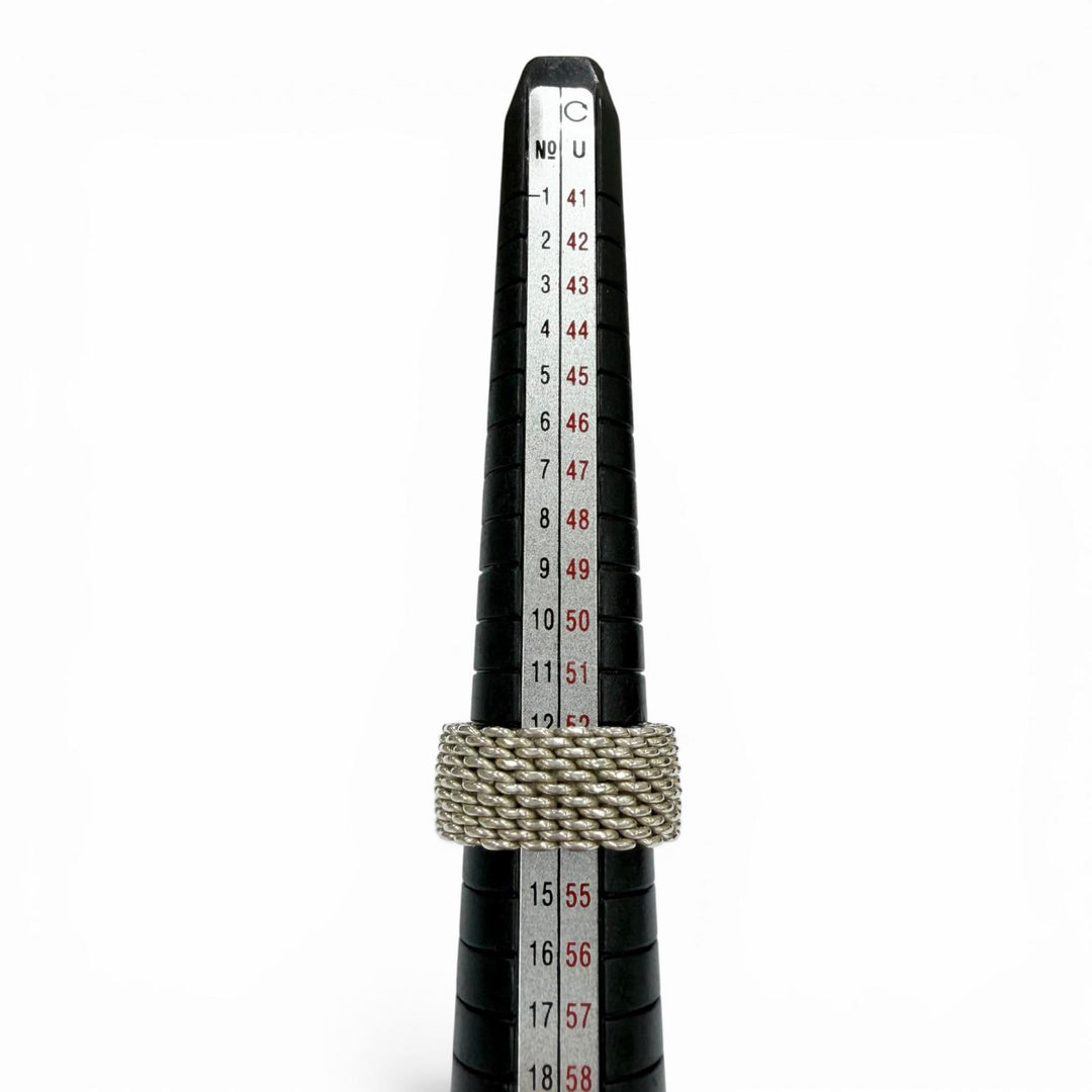 美品▼TIFFANY&amp;Co. ティファニー サマセット 925 メッシュ リング 指輪 シルバー JP14号 重量8.6g メンズ レディース アクセサリー