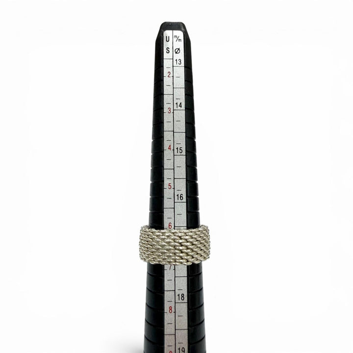 美品▼TIFFANY&amp;Co. ティファニー サマセット 925 メッシュ リング 指輪 シルバー JP14号 重量8.6g メンズ レディース アクセサリー