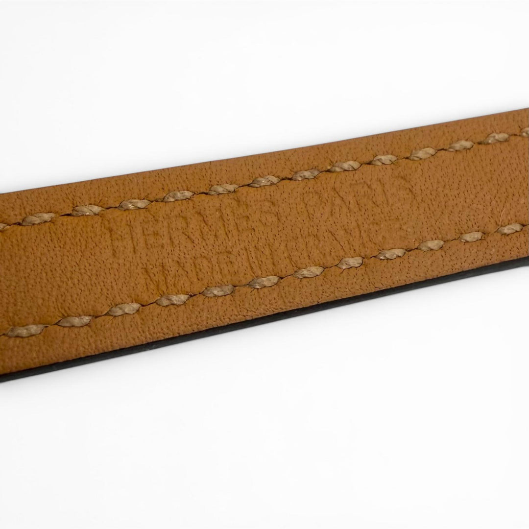 極美品▼HERMES エルメス クロワジエール ドゥブルトゥール レザー シルバー金具 2025年5月購入品 ブレスレット ブラック K刻印 メンズ