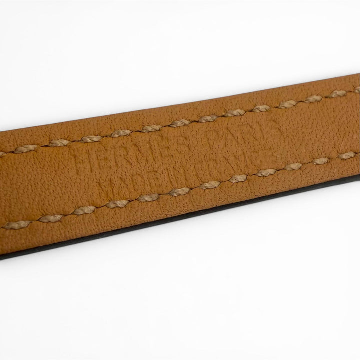 極美品▼HERMES エルメス クロワジエール ドゥブルトゥール レザー シルバー金具 2025年5月購入品 ブレスレット ブラック K刻印 メンズ