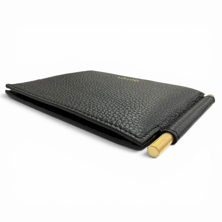 極美品△TOM FORD トムフォード SOFT GRAIN LEATHER T LINE MONEY CLIP WALLET ソフトグレインレザー カードケース マネークリップ付き