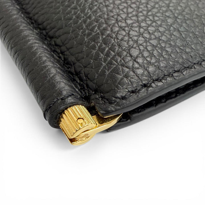 極美品△TOM FORD トムフォード SOFT GRAIN LEATHER T LINE MONEY CLIP WALLET ソフトグレインレザー カードケース マネークリップ付き