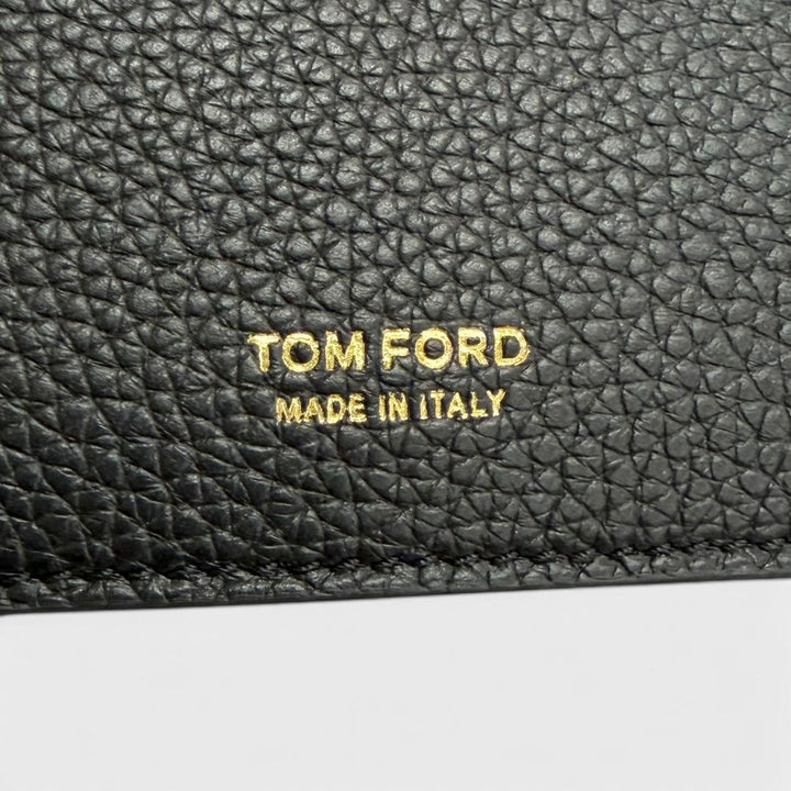 極美品△TOM FORD トムフォード SOFT GRAIN LEATHER T LINE MONEY CLIP WALLET ソフトグレインレザー カードケース マネークリップ付き