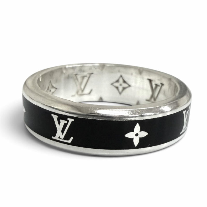 美品□LOUIS VUITTON ルイヴィトン 2025年製 M1534S リング・LV スパイク AG925 現行品 指輪 ブラック シルバー S (JP17号) イタリア製