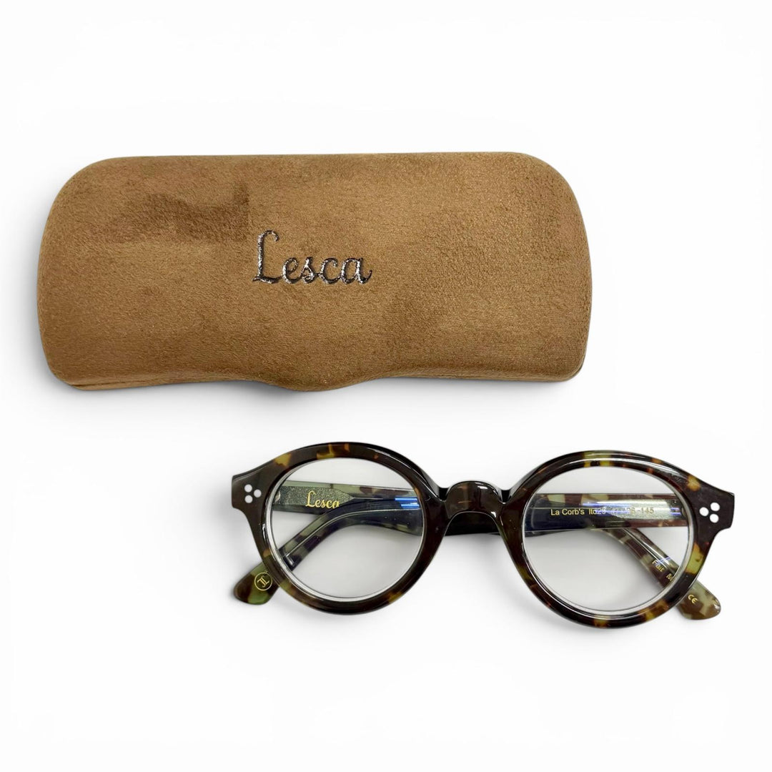 極美品△Lesca Lunetier レスカ ルネティエ La Corbs ラ コルブス コルビジェ ltd29 リミテッドエディション メガネ 47□26-145 度入り