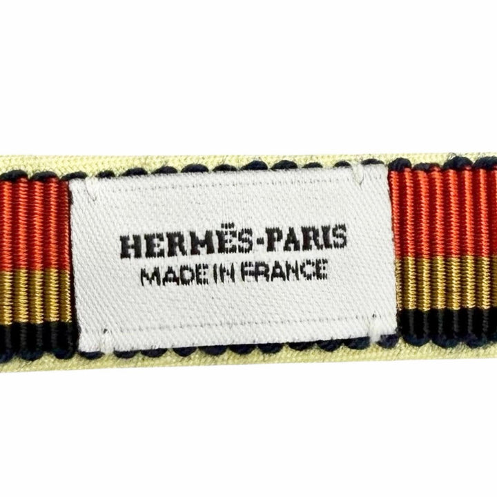 未使用品△HERMES エルメス エルザ シルク カチューシャ ヘアバンド ヘアアクセサリー イエロー系 フランス製 レディース 箱・保存袋付き