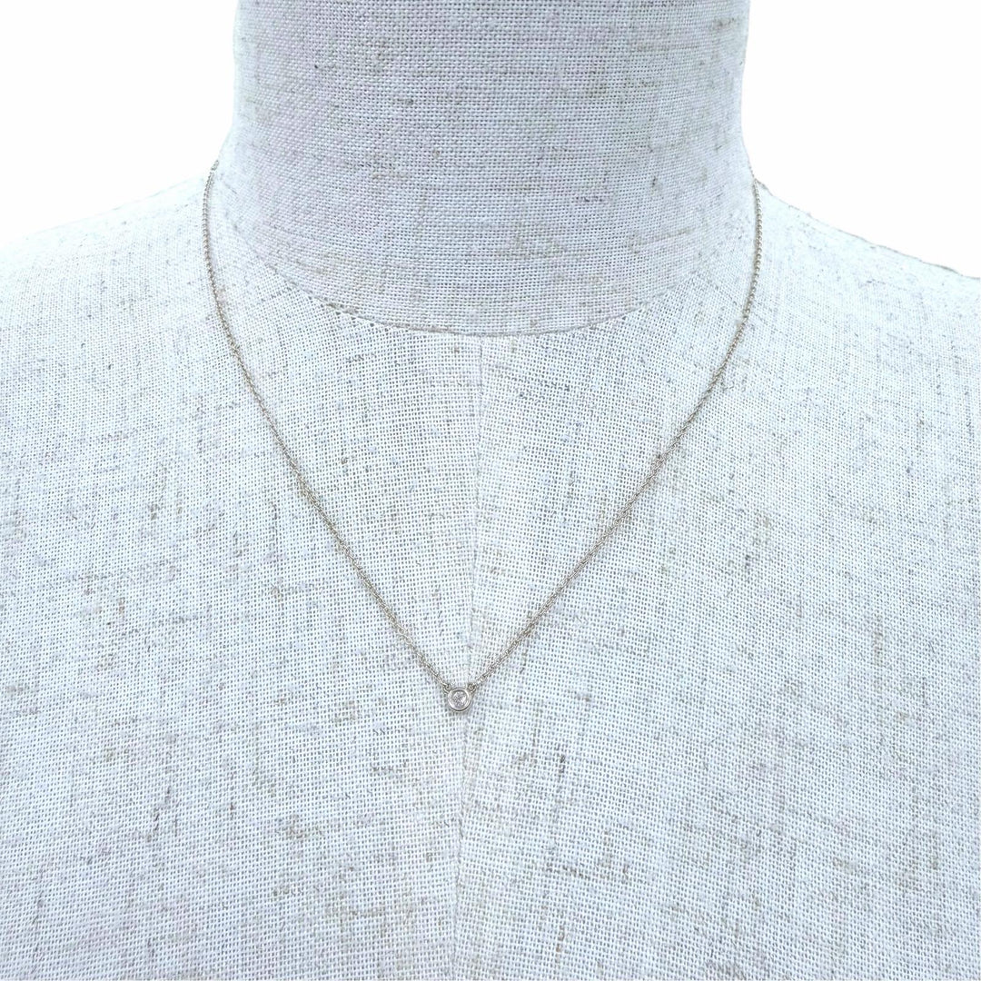 極美品☆TIFFANY&amp;Co. ティファニー エルサペレッティ ダイヤモンド バイザヤードシングル ダイヤモンド ペンダント AG925 重量1.5g