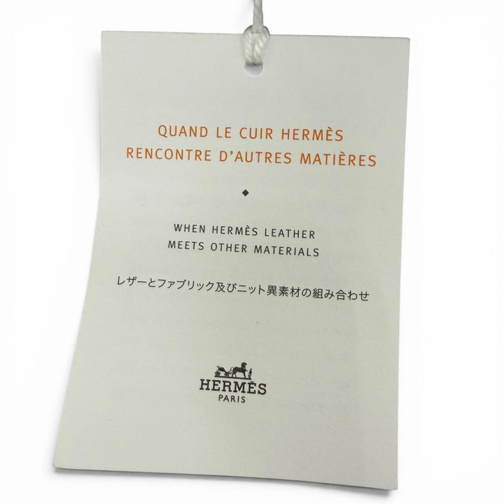 未使用品☆HERMES エルメス カブール リネン100％ レザー使い デニム キャスケット インディゴブルー 57 フランス製 レディース