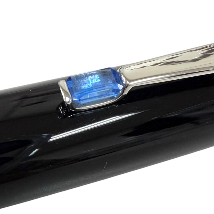 美品□MONTBLANC モンブラン BOHEME ボエム 一部ブルージェムストーン ボールペン ブラック シルバー ドイツ製 メンズ 筆記確認済み