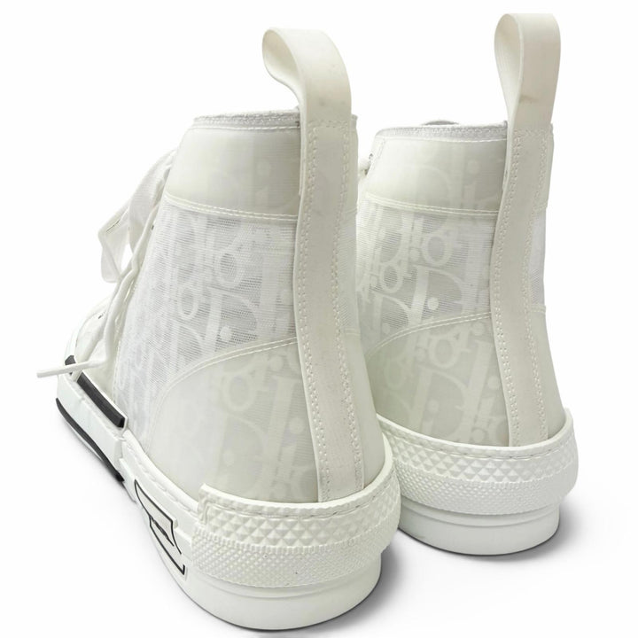 極美品□DIOR ディオール オム B23 ラバー オブリーク 総柄 レースアップ ハイカットスニーカー ホワイト クリア 43 イタリア製 メンズ